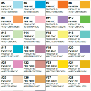 30 PMS COLORS LABELS