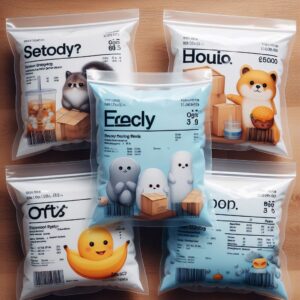5 Poly Bags with Shipping Labels and company logo and design