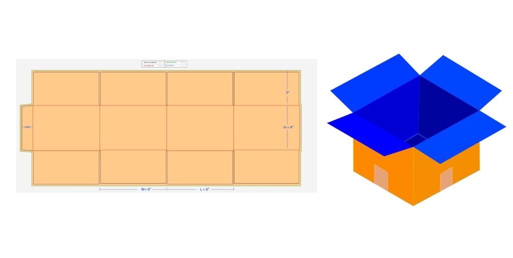 RSC Box Dimension Design Layout